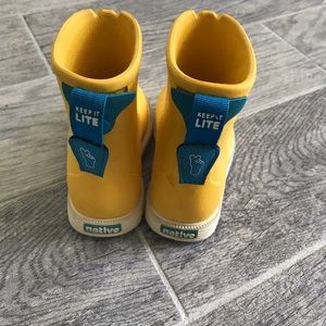 Native yellow kids rain boots